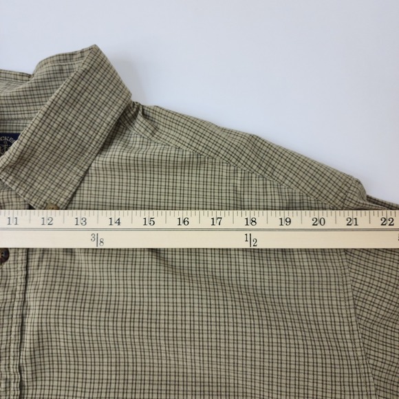 Dockers Mens XL Long Sleeve Button Down Shirt Olive Green Plaid 100% Cotton - Picture 5 of 9